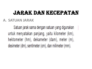 jarak dan kecepatan
