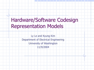 Hardware/Software Codesign Representation Models