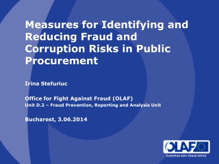 Measures for Identifying and Reducing Fraud and Corruption Risks in Public Procurement