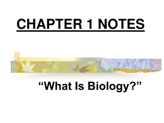 CHAPTER 1 NOTES