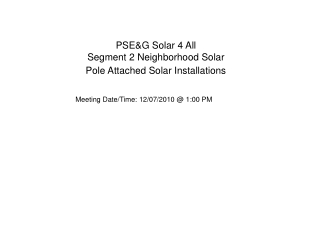 PSE&amp;G Solar 4 All Segment 2 Neighborhood Solar  Pole Attached Solar Installations