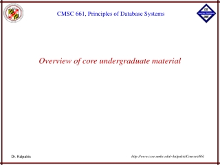 Overview of core undergraduate material