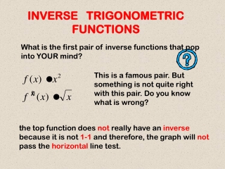 INVERSE   TRIGONOMETRIC FUNCTIONS