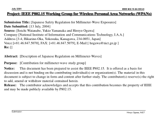 Project: IEEE P802.15 Working Group for Wireless Personal Area Networks (WPANs)