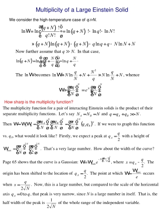 Multiplicity of a Large Einstein Solid