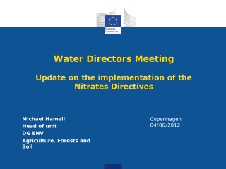 Water Directors Meeting Update on the implementation of the Nitrates Directives