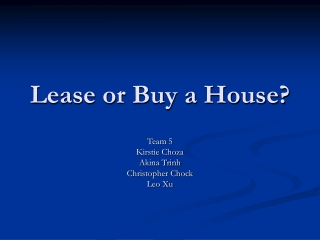 Lease or Buy a House?