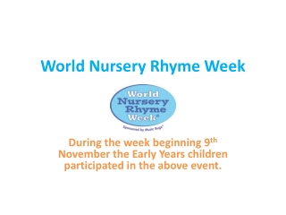 World Nursery Rhyme Week