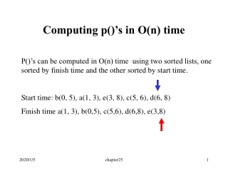 Computing p()’s in O(n) time