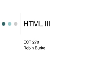 HTML III