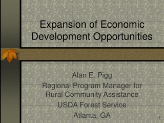 Expansion of Economic Development Opportunities
