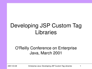 Developing JSP Custom Tag Libraries