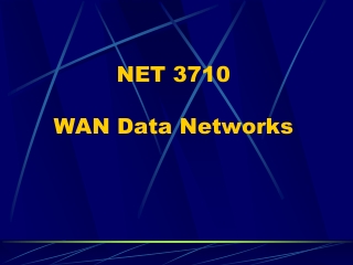 NET 3710 WAN Data Networks