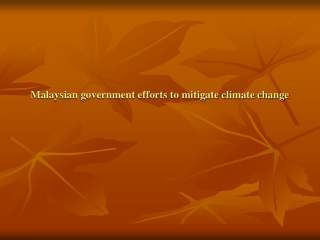 Malaysian government efforts to mitigate climate change