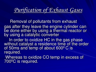 Purification of Exhaust Gases