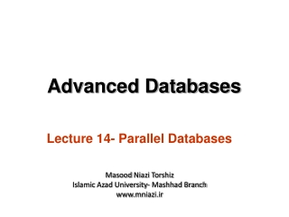 Lecture 14- Parallel Databases