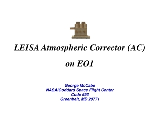 LEISA Atmospheric Corrector (AC) on EO1