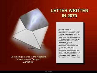 LETTER WRITTEN  IN 2070