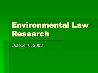 Environmental Law Research