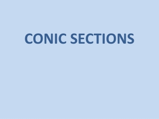 CONIC SECTIONS