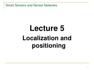 Smart Sensors and Sensor Networks