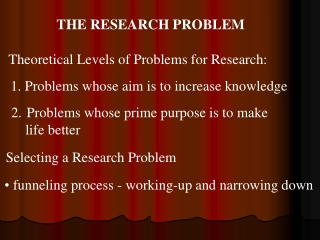 THE RESEARCH PROBLEM