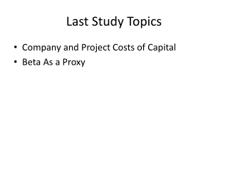 Last Study Topics