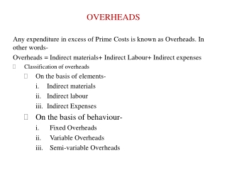 OVERHEADS