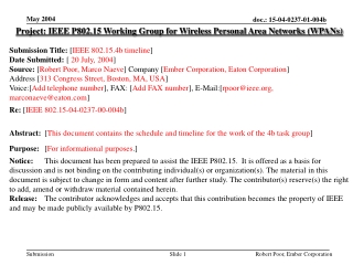 Project: IEEE P802.15 Working Group for Wireless Personal Area Networks (WPANs)