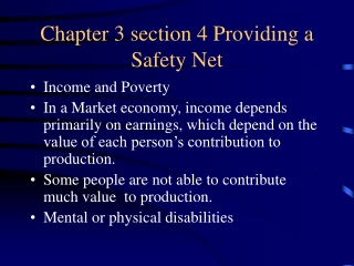 Chapter 3 section 4 Providing a Safety Net