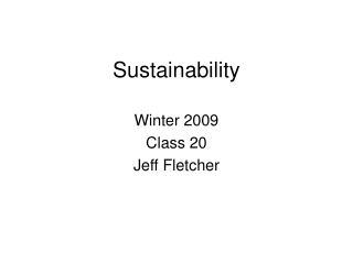 Sustainability