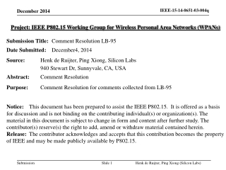 Project: IEEE P802.15 Working Group for Wireless Personal Area Networks (WPANs)