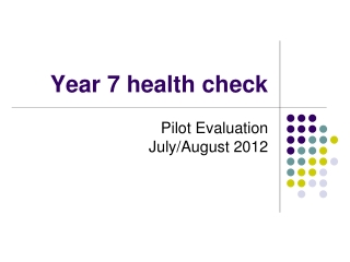 Year 7 health check