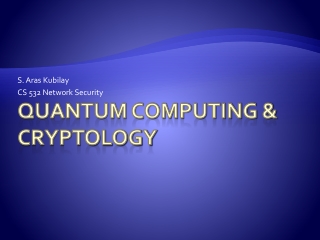 Quantum computING &amp; CRYPTOLOGY