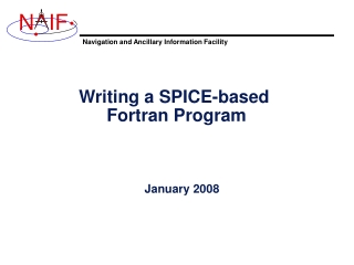 Writing a SPICE-based  Fortran Program