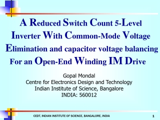 A R educed  S witch  C ount 5- L evel  I nverter  W ith  C ommon-Mode  V oltage