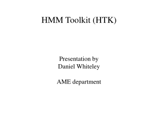 HMM Toolkit (HTK)