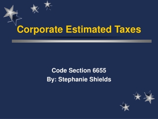 Corporate Estimated Taxes