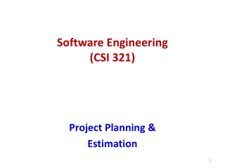 Software Engineering  (CSI 321)