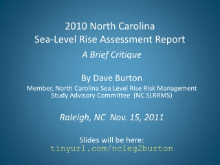 2010 North Carolina  Sea-Level Rise Assessment Report