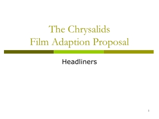 The Chrysalids Film Adaption Proposal