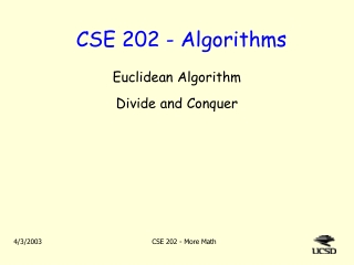 CSE 202 - Algorithms