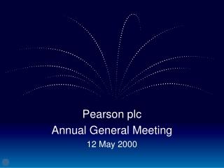 Pearson plc Annual General Meeting 12 May 2000