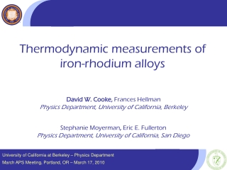 University of California at Berkeley – Physics Department