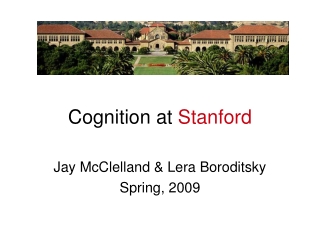 Cognition at  Stanford