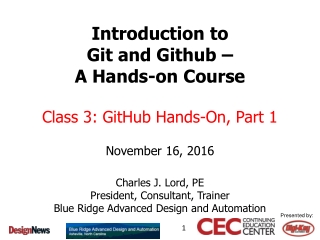 Introduction to  Git and Github –  A Hands-on Course