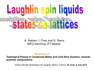 Laughlin spin liquids  states on lattices