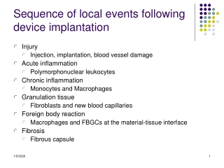 Sequence of local events following device implantation