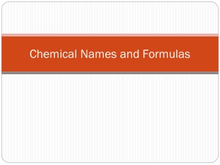 Chemical Names and Formulas