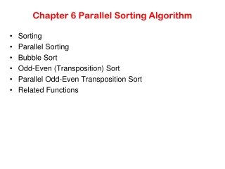 Chapter 6 Parallel Sorting Algorithm